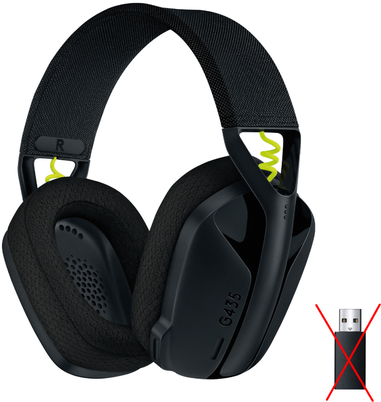 Акція на Logitech G435 Lightspeed Wireless Gaming Headset Black Bluetooth only (981-001050) Oem від Y.UA