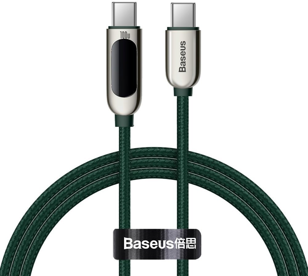 Акція на Baseus Cable USB-C to USB-C Display Fast Charging 100W 1m Dark Green (CATSK-B06) від Y.UA