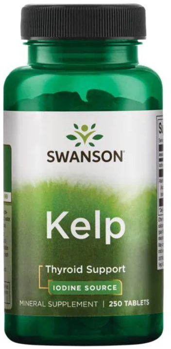 

Swanson Kelp Iodine Source 225 mcg Йод из водорослей 250 таблеток