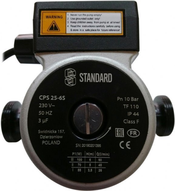 Акція на Циркуляционный насос Standard Cps 25/6S-180 (CPS25-6S180) від Stylus