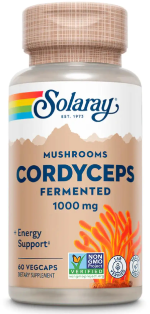 Акція на Solaray Org Grown Fermented Cordyceps Кордицепс 1000 мг 60 капсул від Stylus