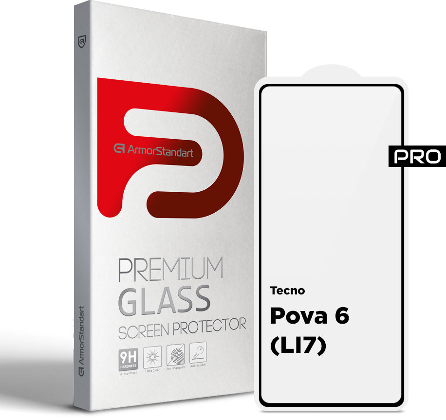 

ArmorStandart Tempered Glass Pro Black для Tecno Pova 6 (LI7) (ARM78228)