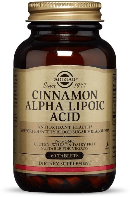 

Solgar Cinnamon Alpha-Lipoic Acid Солгар Альфа-ліпоєва кислота і кориця 60 таблеток