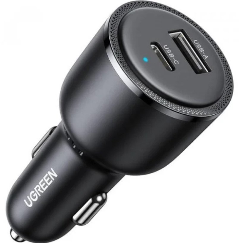 Акція на Ugreen Car Charger EC701 USB+USB-C 63W Black (35023) від Stylus