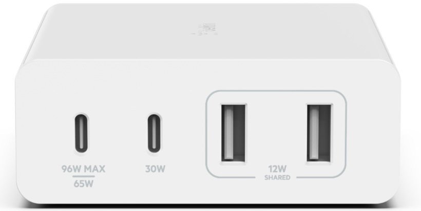 Акція на Belkin Wall Charger 108W Gan 2xUSB-C+2xUSB White (WCH010VFWH) від Y.UA