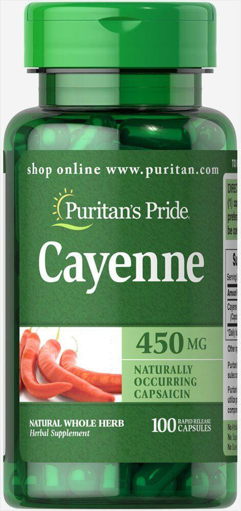 

Puritan's Pride Cayenne (Capsicum) 450 mg 100 caps Кайенский перець