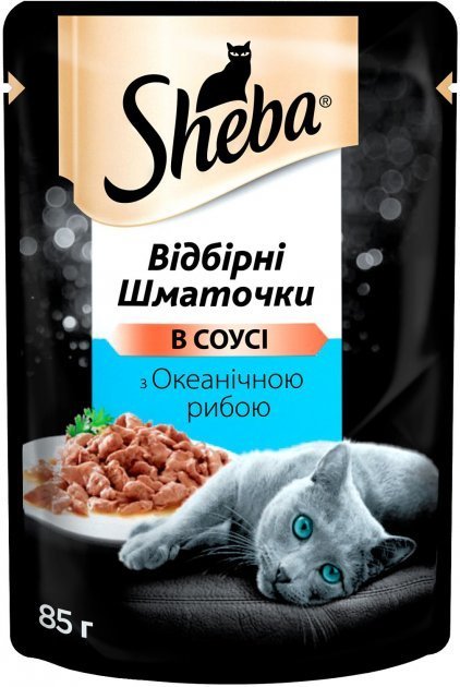 

Вологий корм Sheba cig Pou для котів з океанічної рибою в соусі 24х85 г (4770608258825)