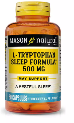 

Mason Natural L-Tryptophan Sleep Formula 500 mg L-триптофан формула для сну 60 капсул