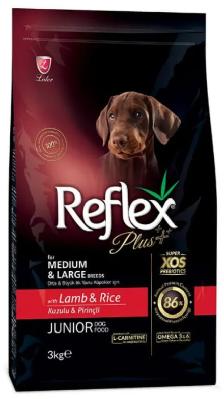 Акція на Сухой корм Reflex Plus Adult Dog Food with Lamb & Rice for Medium & Large Breeds для щенков средних и крупных пород с ягненком и рисом 3 кг (RFX-102) від Stylus