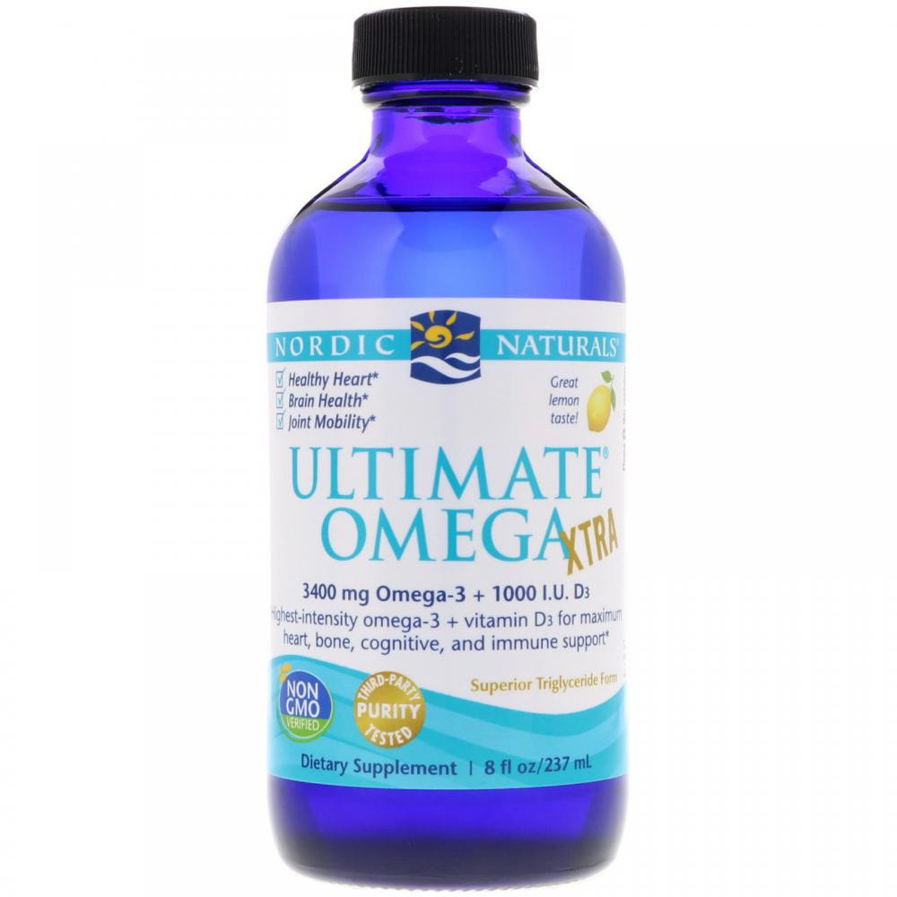 Акція на Nordic Naturals Ultimate Omega Xtra 8 fl oz (237 ml) Lemon Экстра Омега-3 со вкусом лимона від Stylus