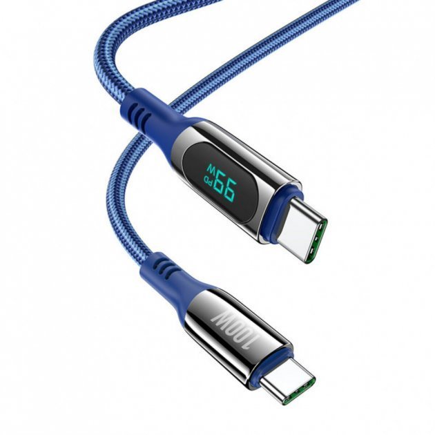Акція на Hoco Cable USB-C to USB-C S51 3A 100W 1.2m Blue від Stylus