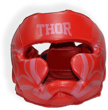 Акція на Шлем для бокса Thor Cobra 727 M /Кожа / красный від Stylus