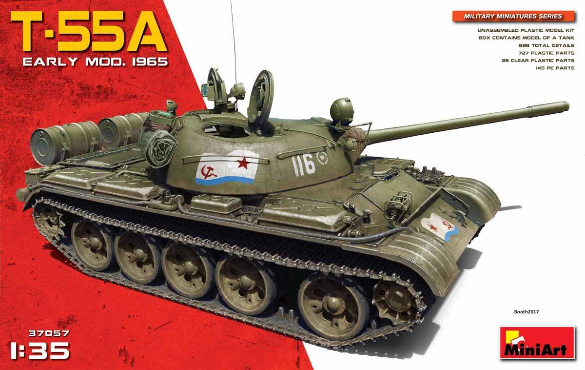 Акция на Збірна модель MiniArt Радянський середній танк Т-55А зразка 1965 р ранній (MA37057) от Y.UA