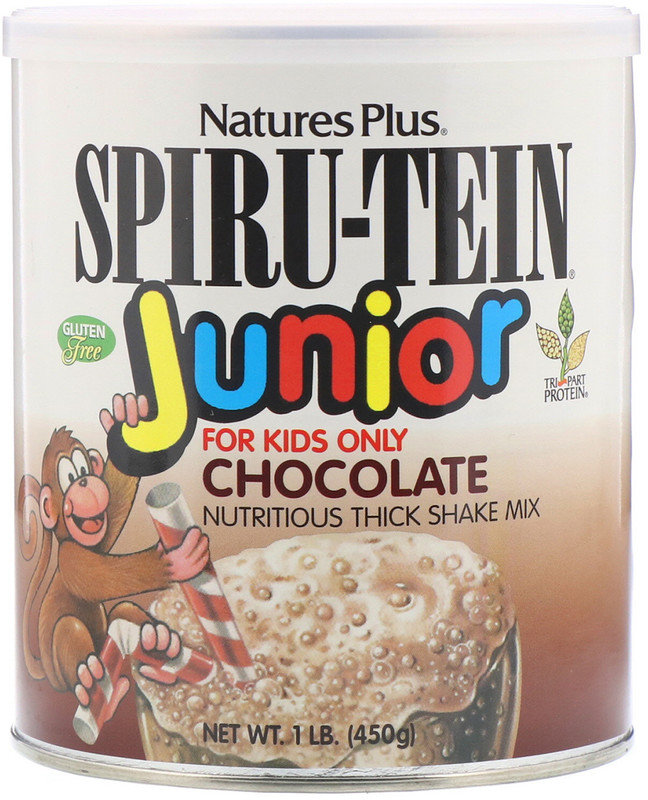 

Nature's Plus, Spiru-Tein Junior, Nutritious Thick Shake Mix, Chocolate, 1 lb (450 g) (NAP-45602)