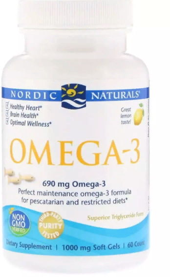 

Nordic Naturals Omega-3, Lemon, 1000 mg, 60 Softgels (NOR41760)