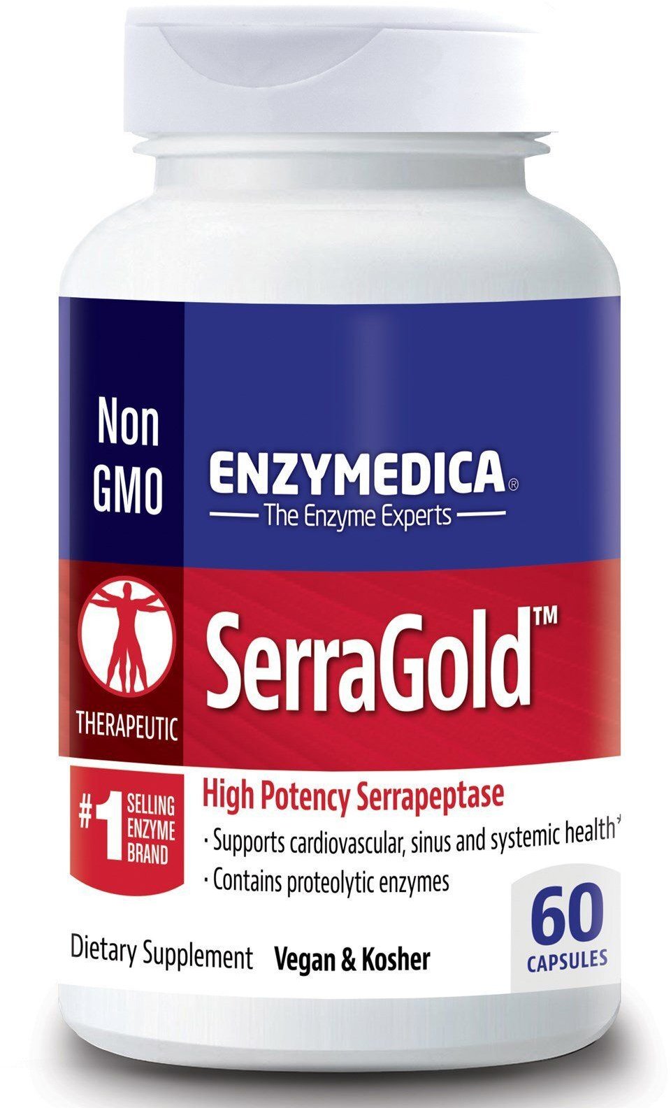 Акція на Enzymedica SerraGold High Potency Serrapeptase Серрапептаза для сердца 60 капсул від Stylus