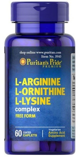 

Puritan's Pride L-Arginine L-Ornithine L-Lysine (1447 mg / 900 mg / 1200 mg) 60 Tablets