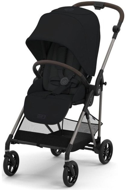 Акція на Прогулочная коляска Cybex Melio Carbon Moon Black с бампером (522002639) від Stylus