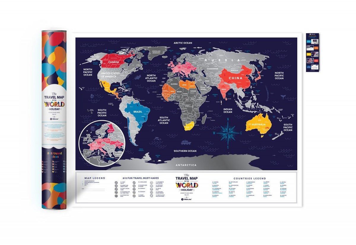 

Скретч-карта мира Travel Map Holiday World (Eng)