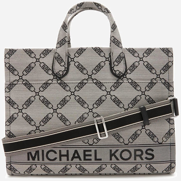 

Женская сумка тоут Michael Kors Gigi Large Empire Logo Jacquard Tote Bag черная (30S3S3GT3J006)