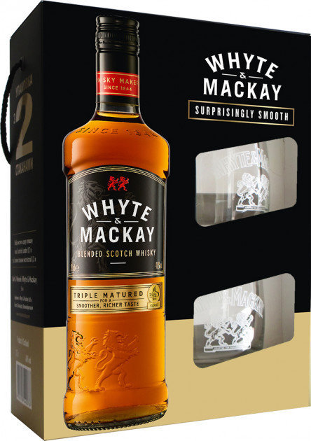 Акція на Виски Whyte Mackay 40% 0.7л + 2 стакана Whyte & Mackay (PRA4820196540076) від Stylus