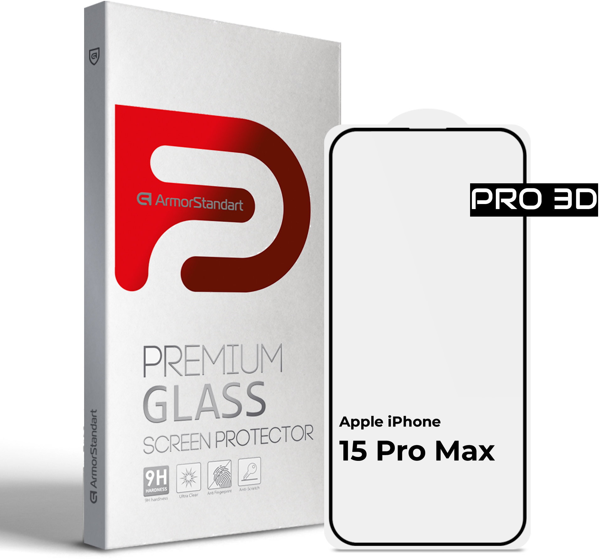 

ArmorStandart Tempered Glass Pro 3D Black для iPhone 15 Pro Max (ARM68220)