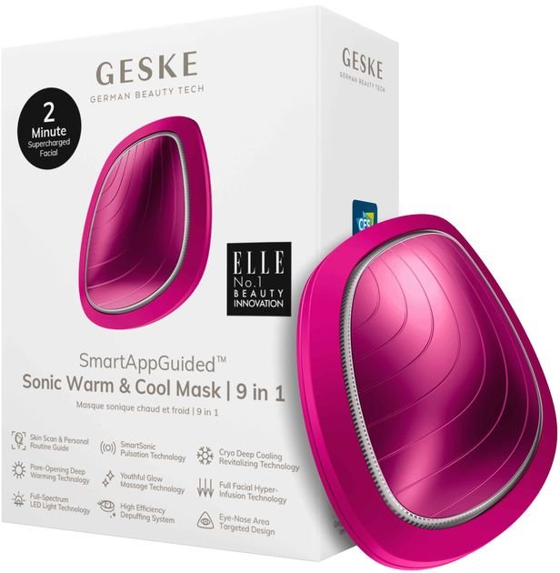 Акція на Звуковая маска тепло и холод Geske Sonic Warm & Cool Mask 9 в 1 Magenta (GK000002MG01) від Stylus