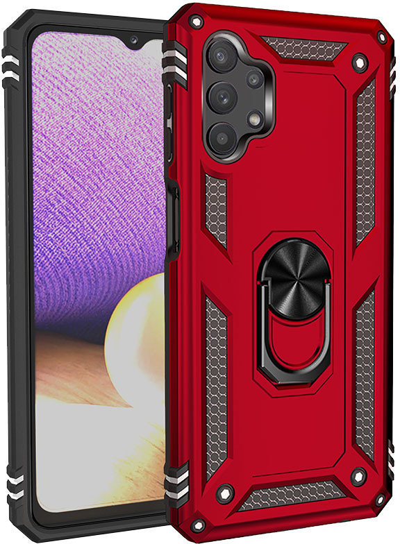 

Mobile Case Shockproof Serge Magnetic Ring Red for Samsung A725 Galaxy A72