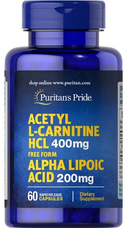 

Puritan's Pride Acetyl L-Carnitine 400 mg with Alpha Lipoic Acid 200 mg 60caps