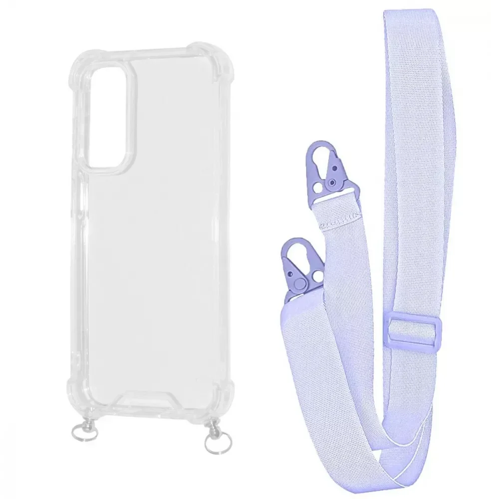 

Wave Clear Case with Strap Light Purple for Samsung A256 Galaxy A25 5G