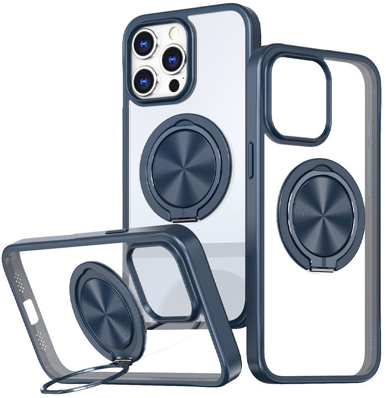 

Mobile Case TPU+PC Metal Ring with MagSafe Blue для iPhone 14 Pro Max