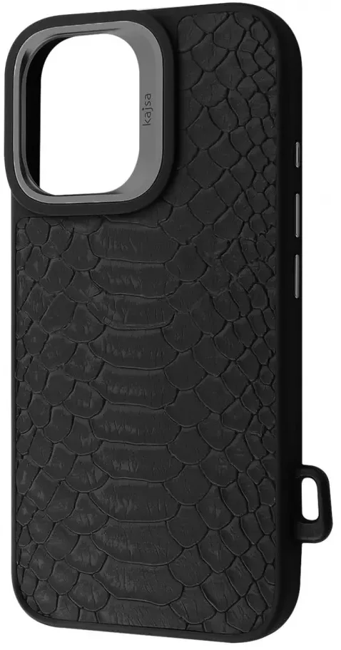 

Kajsa Snake Pattern with Magnetic Ring Black для iPhone 16