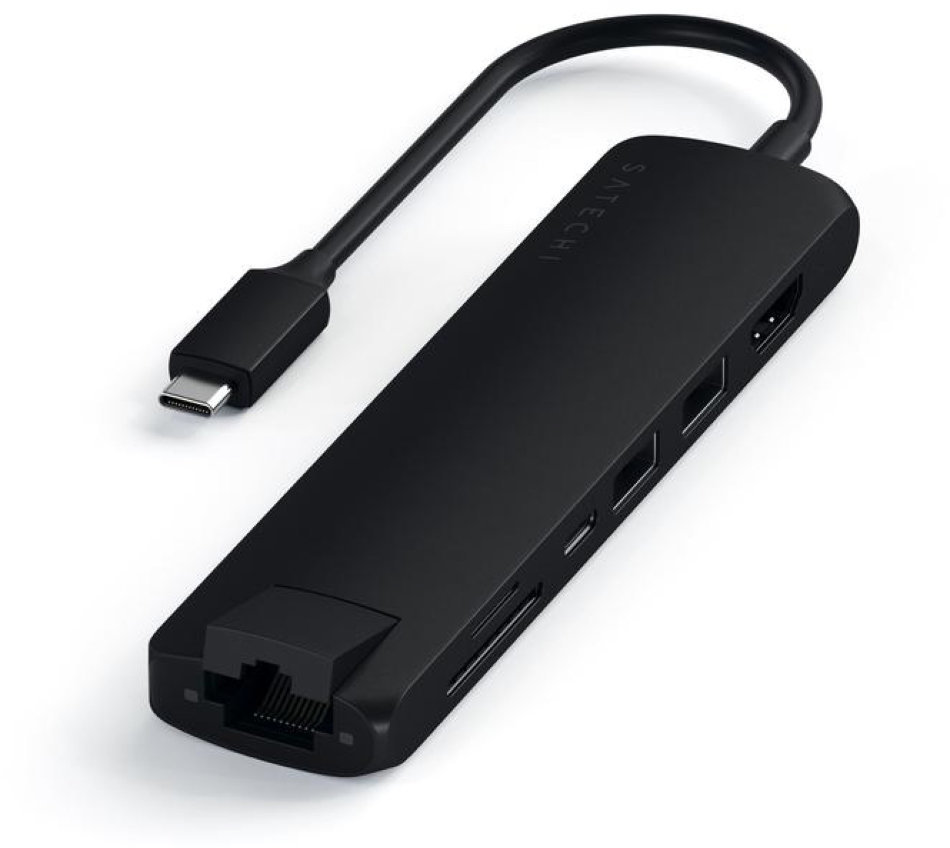 Акція на Satechi Adapter USB-C to 2xUSB3.0+HDMI+USB-C+RJ45+SD Black (ST-UCSMA3K) від Y.UA