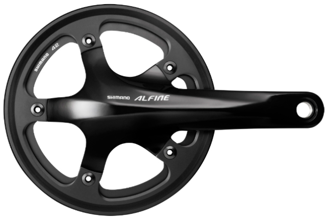 

Шатуны Shimano FC-S501 ALFINE, интегрированная ось, 170мм, 39Т, с компонент. кареткой (EFCS501CA9C1L)