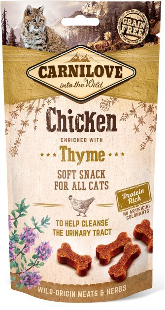 

Лакомство для кошек Carnilove Cat Semi Moist Snack с курицей и тимьяном 50 г (8595602527212)