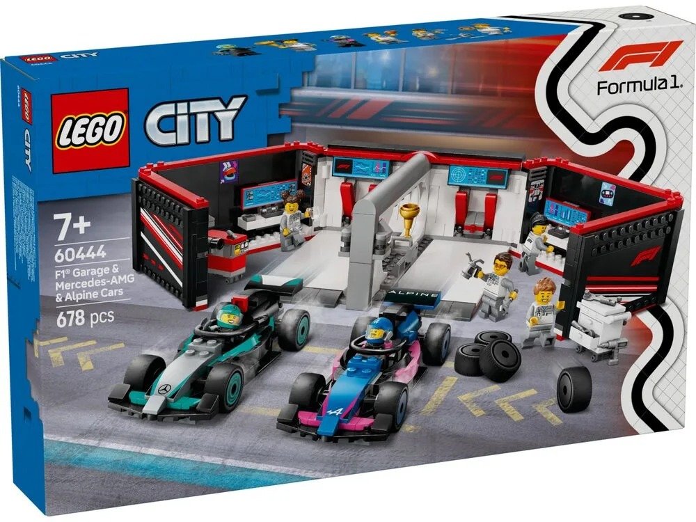 

Конструктор Lego City Гараж F1 и автомобили Mercedes-AMG и Alpine 678 деталей (60444)