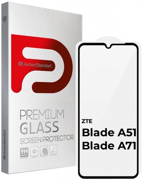 

ArmorStandart Tempered Glass Full Glue Black для Zte Blade A51/A71 (ARM65500)