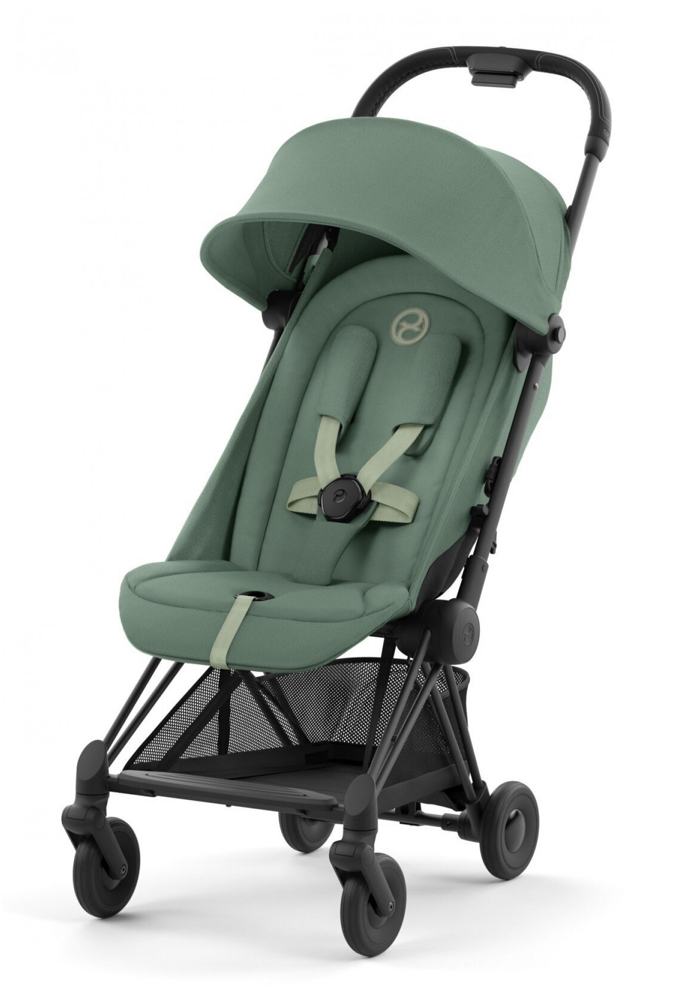 Акція на Прогулочная коляска Cybex Coya Matt Black Leaf Green (522004355) від Stylus