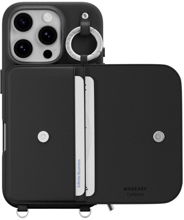

Switcheasy Pouch M Wallet Phone Case with Stand Black (MPH66P264BK24) for iPhone 16 Pro