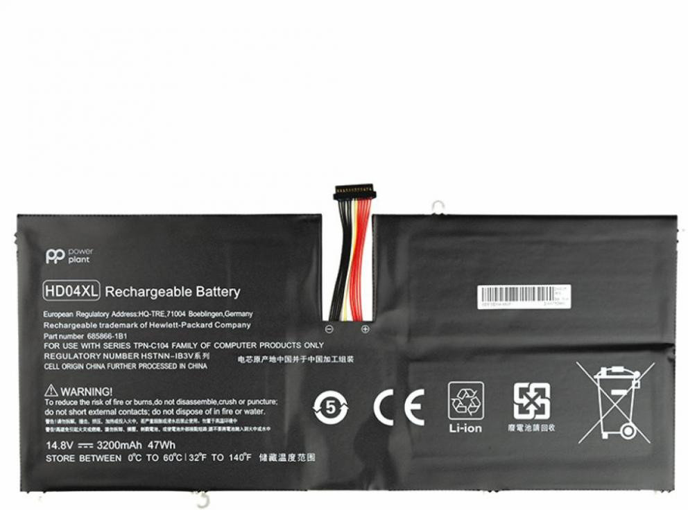 

Акумулятор PowerPlant для ноутбуків Hp Envy Spectre Xt 13-2120TU (HD04XL) 14.8V 3200mAh (NB461363)