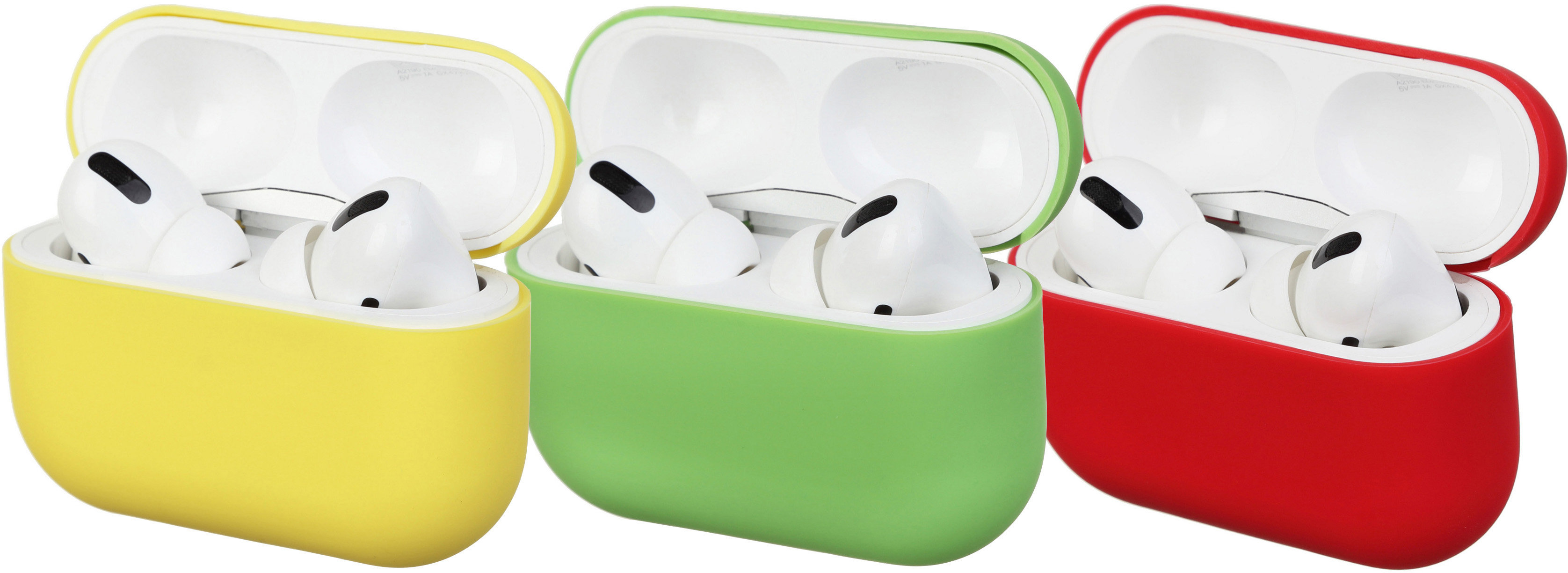 Акция на Чохол для навушників ArmorStandart Ultrathin Silicon 3in (Grass Green, Red, Yellow) for Apple AirPods Pro от Y.UA