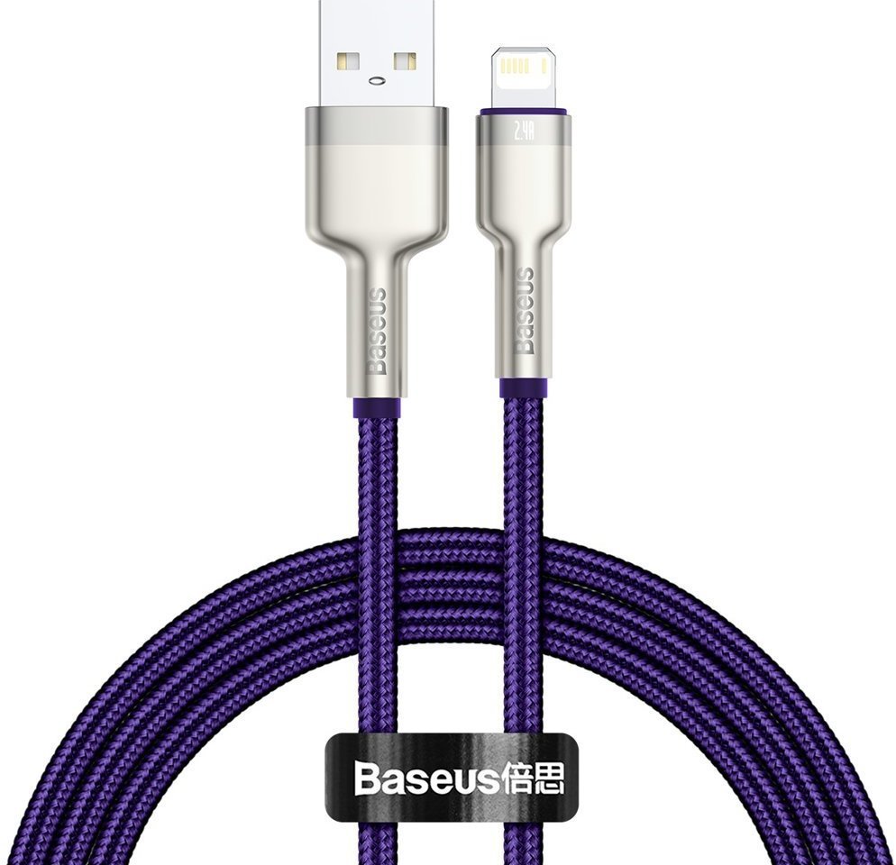 Акція на Baseus Usb Cable to Lightning Cafule Metal 2.4A 1m Purple (CALJK-A05) від Y.UA