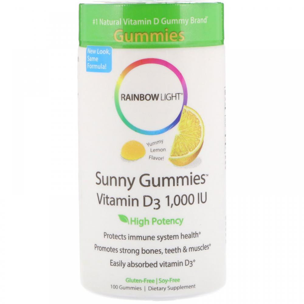 

Rainbow Light Sunny Gummies Vitamin D3 1,000 Iu 100 Gummies Витамин D3 со вкусом лимона