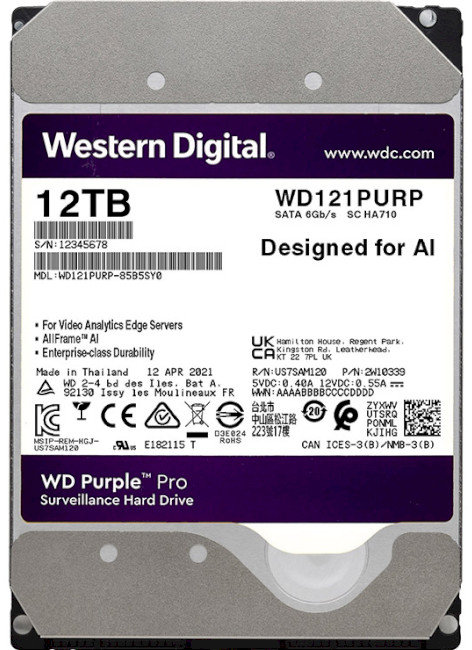 

Wd Purple Pro Smart Video 12TB (WD121PURP)