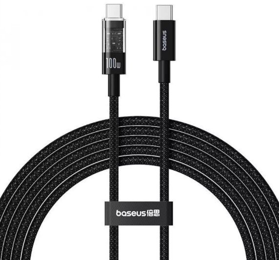 Акція на Baseus Cable USB-C to USB-C Gem Fast-Charging 100W 2m Black (P10373000111-01) від Stylus