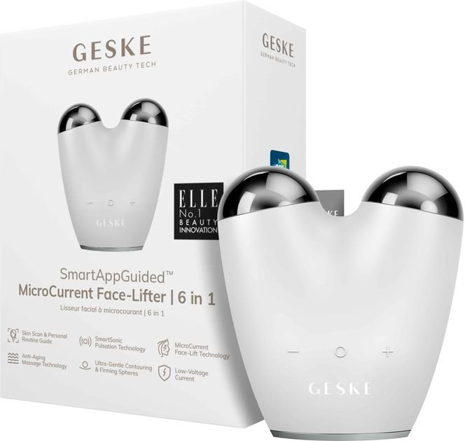 Акція на Микротоковый подтягиватель лица Geske MicroCurrent Face-Lifter 6 в 1 White (GK000015WH01) від Stylus