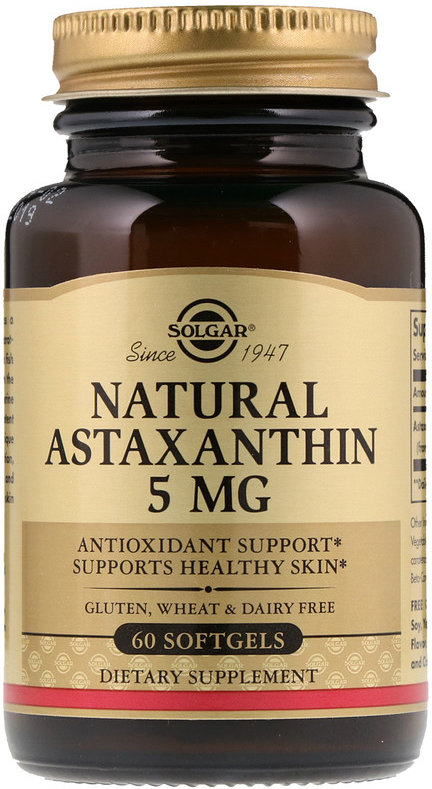 

Solgar Natural Astaxanthin Солгар Астаксантин 5 mg, 60 гелевих капсул