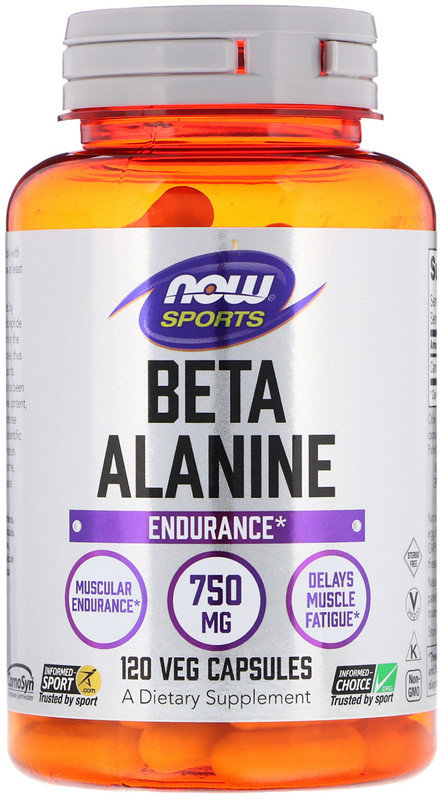 

Now Foods Sports, Beta-Alanine, Endurance, 750 mg, 120 Veg Capsules