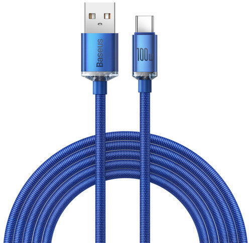 Акція на Baseus Usb Cable to USB-C Crystal Shine Series 100W 2m Blue (CAJY000503) від Stylus