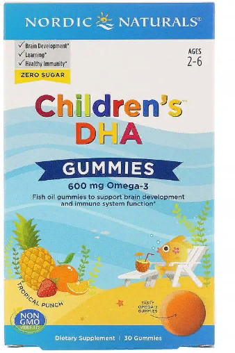 

Nordic Naturals Children's Dha Gummies 600 mg Рыбий жир для детей 30 жевательных конфет